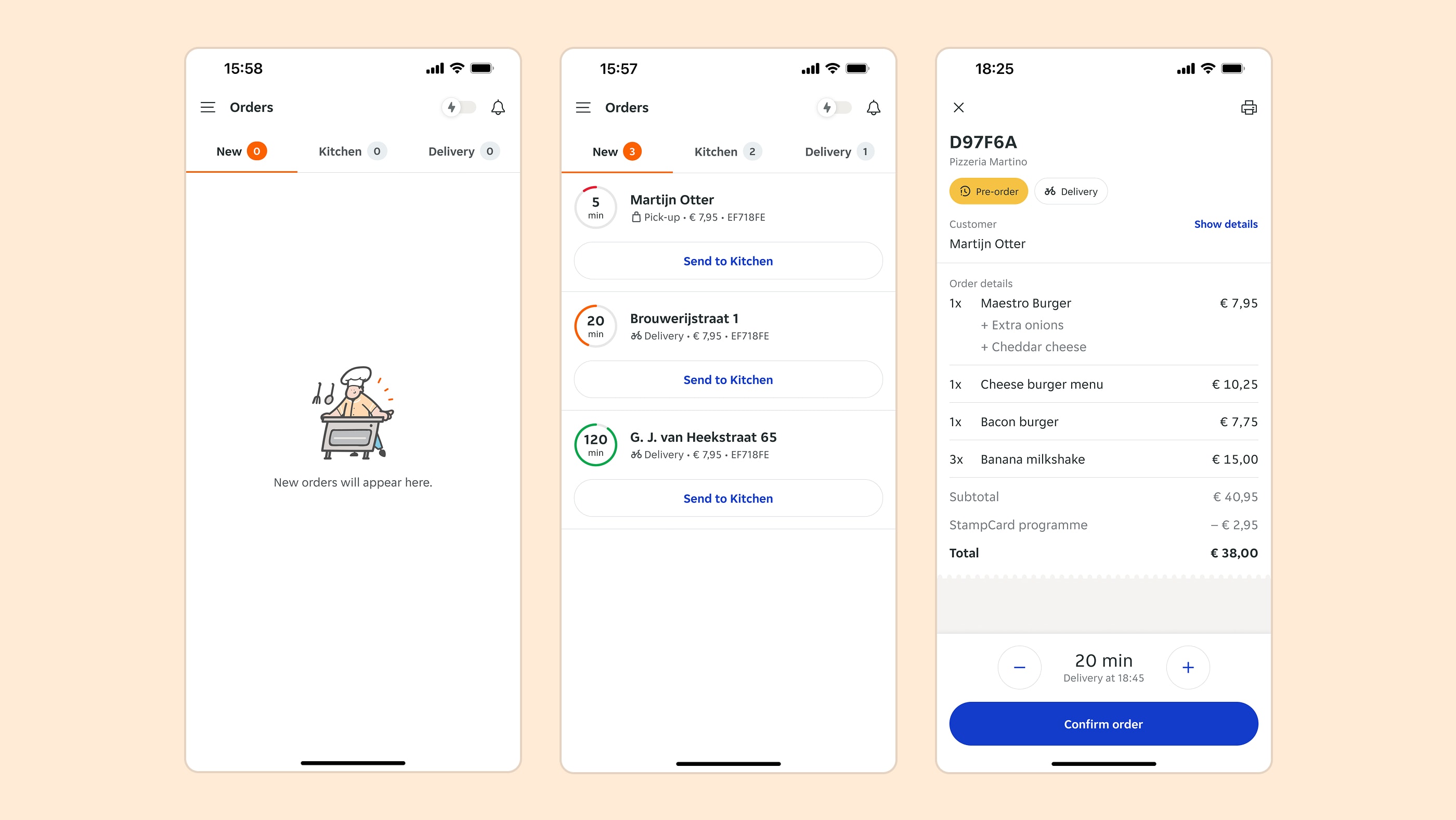 T-Connect mobile screens